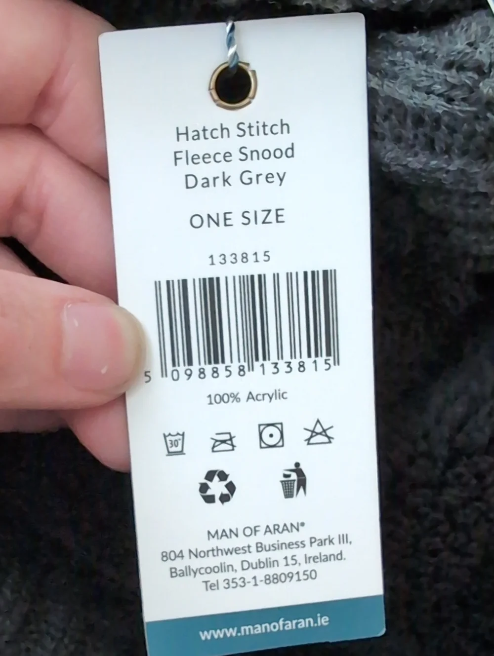 Man Of Aran Irish Wool Cowel Scarf